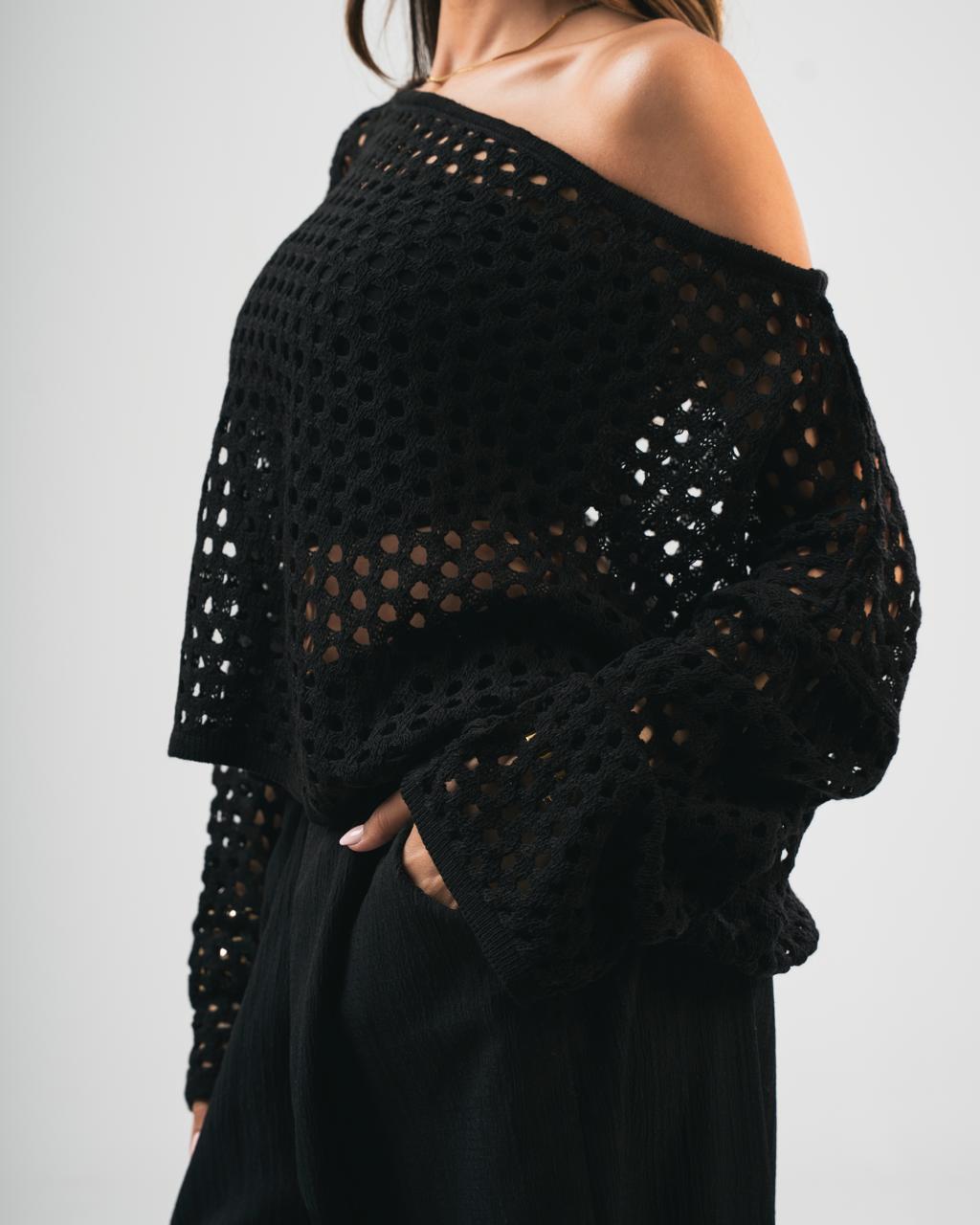 Black Off-Shoulder Coverup