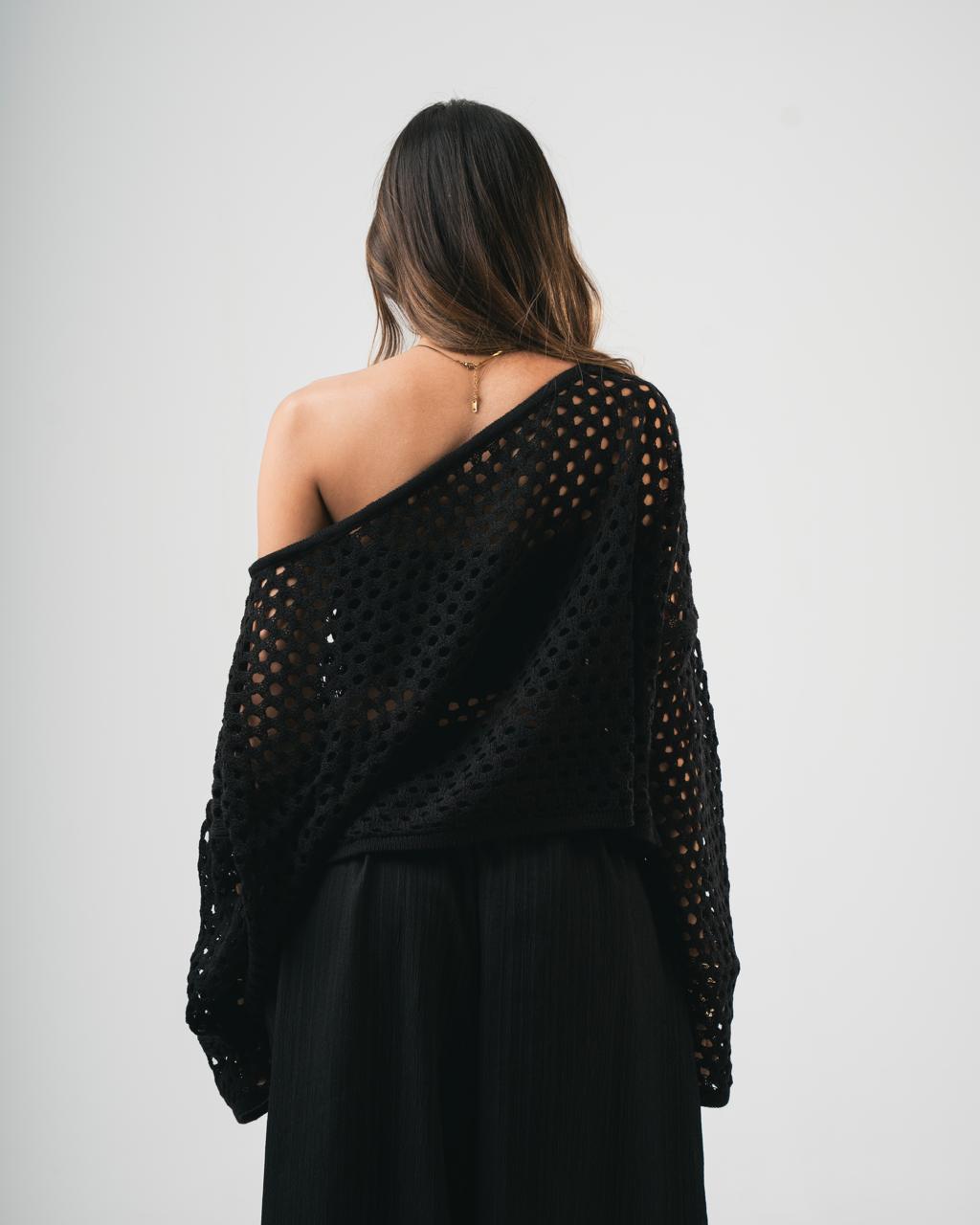 Black Off-Shoulder Coverup