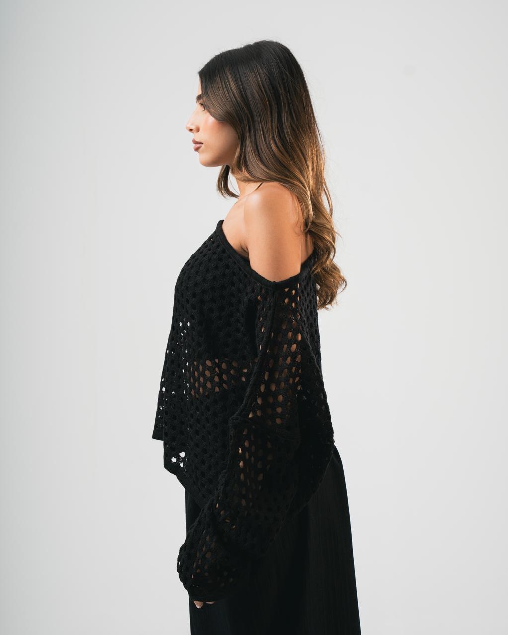 Black Off-Shoulder Coverup