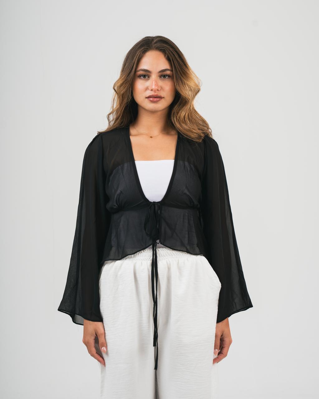 Black Chiffon Coverup