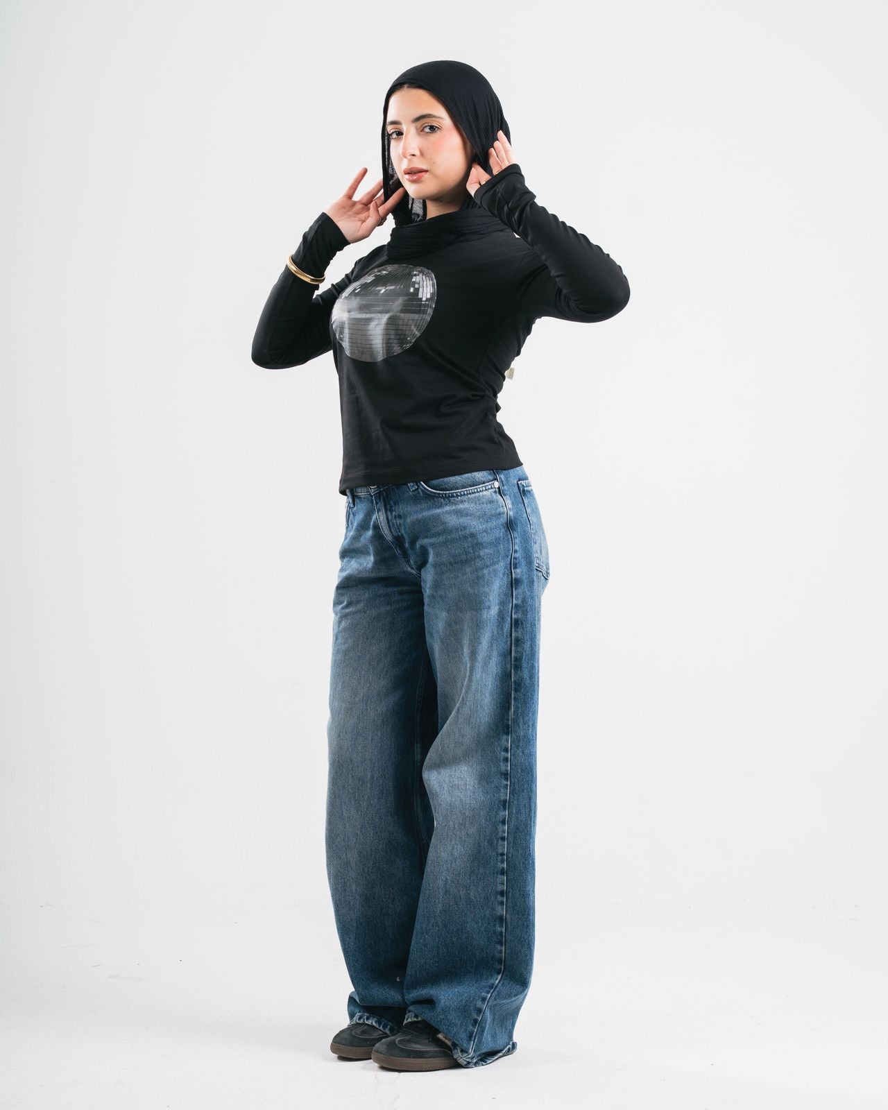 Mirror Ball Long Sleeve Baby Tee