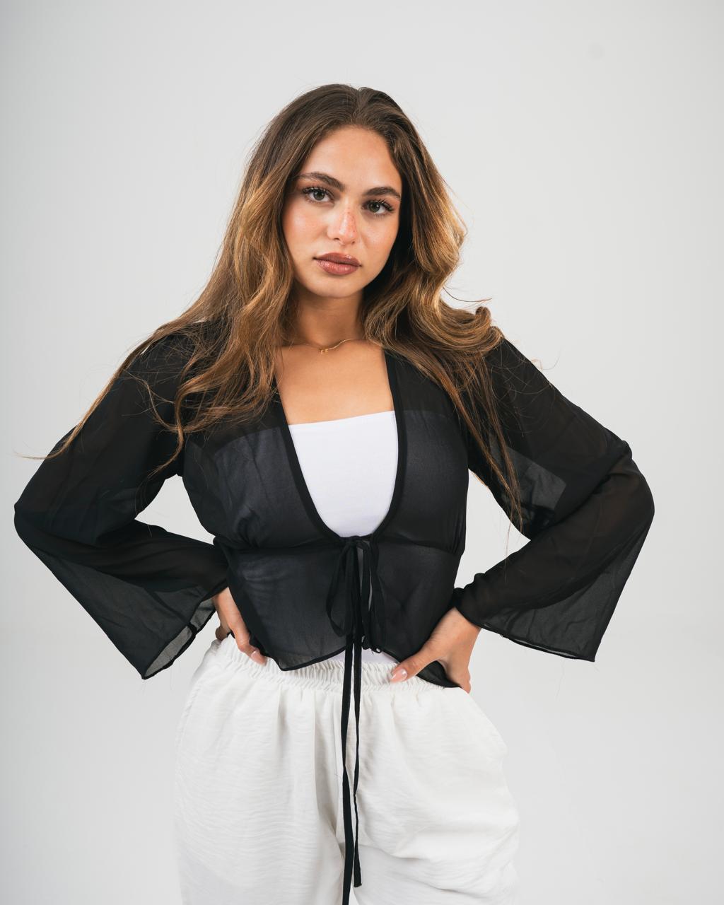 Black Chiffon Coverup