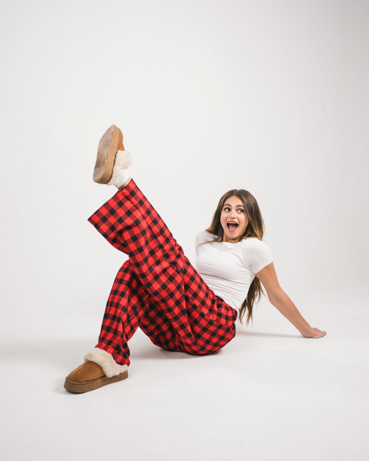 Crimson Plaid Pijama Pants