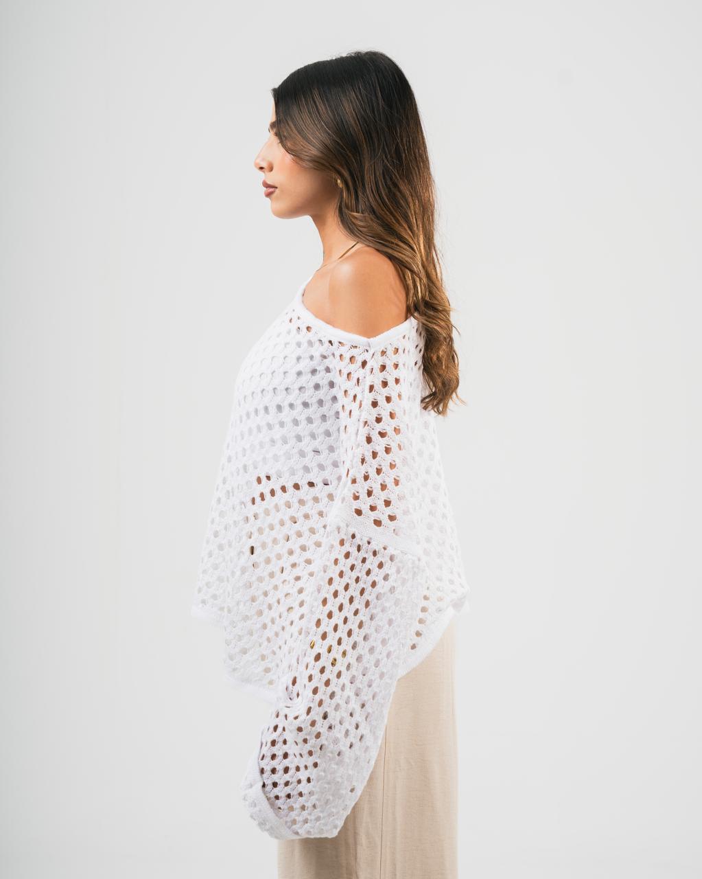 White Off-Shoulder Coverup