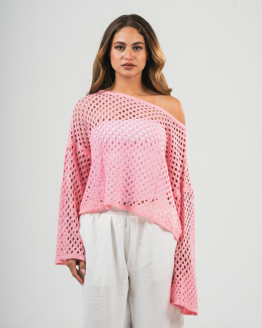 Pink Off-Shoulder Coverup