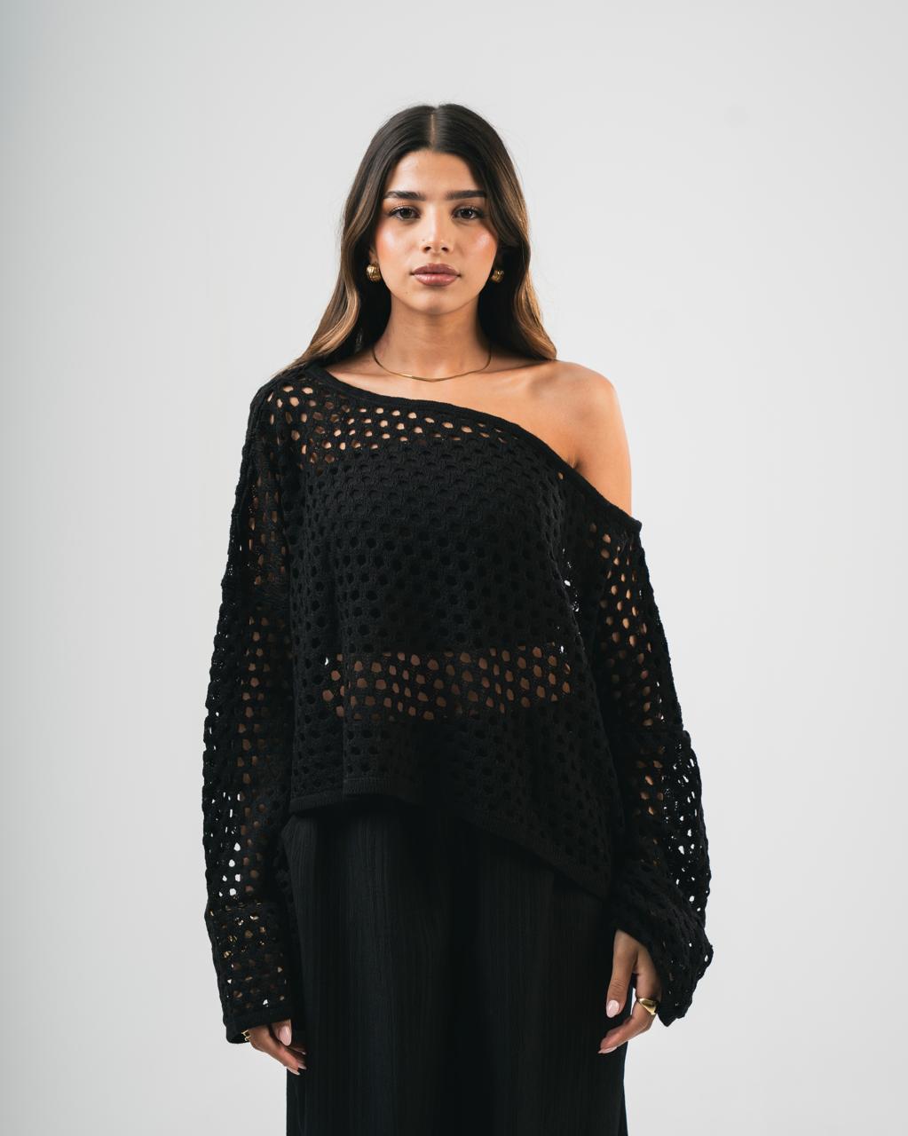 Black Off-Shoulder Coverup
