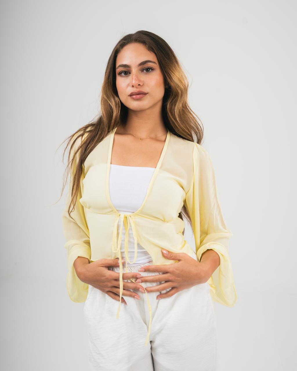 Pastel Yellow Chiffon Coverup
