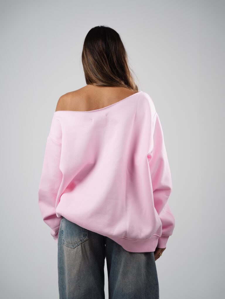 “OFF-SHOULDER” Pink Sweater