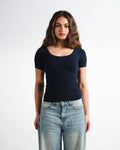Navy Square Top