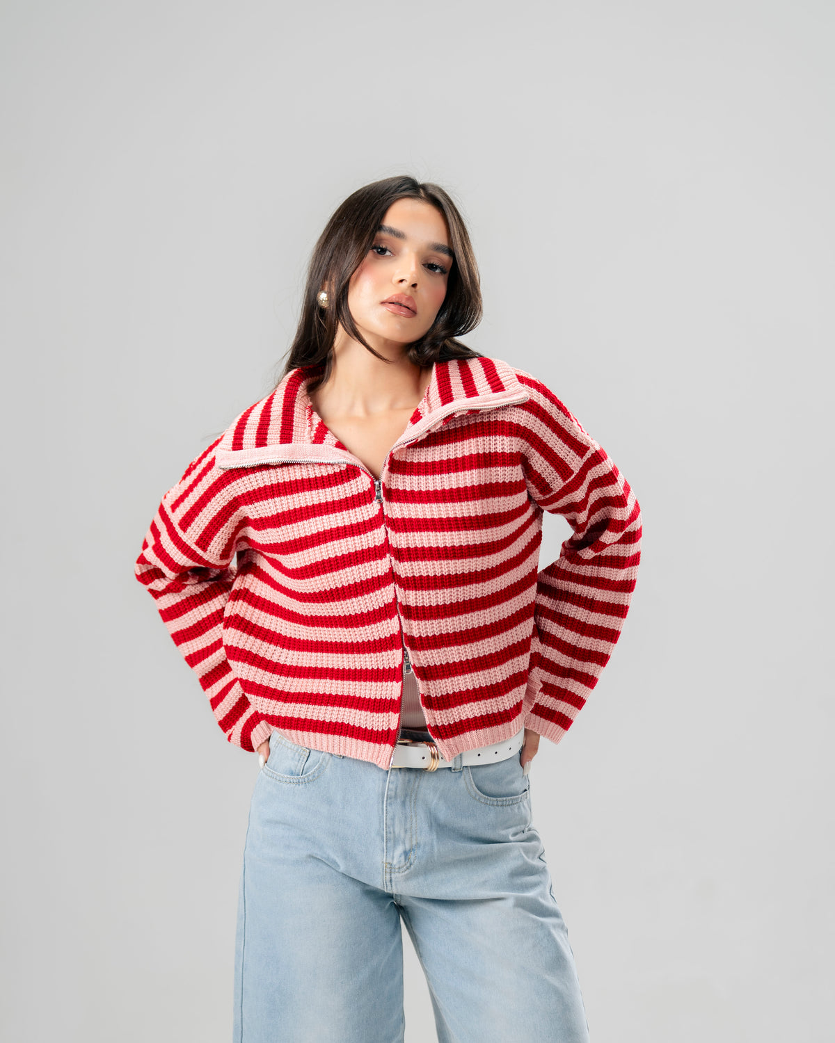 Cherry Knit Zip