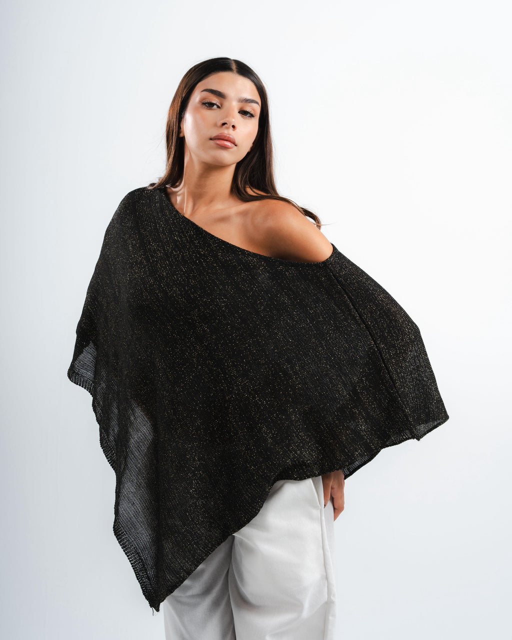 Black Shimmer Poncho
