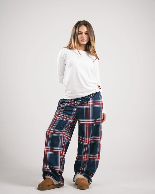 Berry Night Plaid Pijama Pants