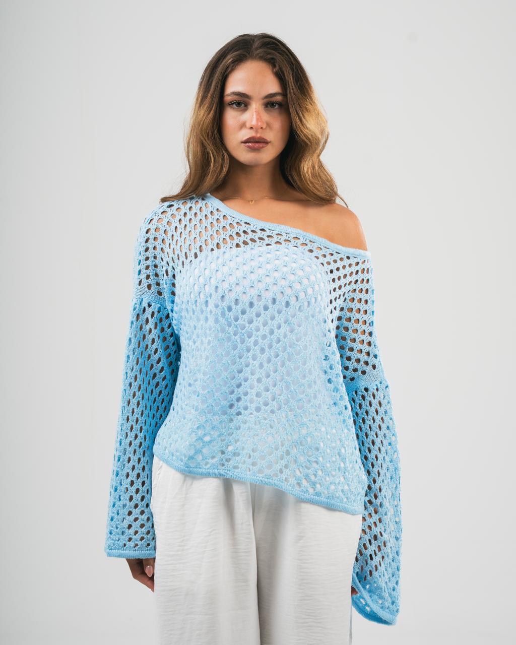 Baby blue Off-Shoulder Coverup