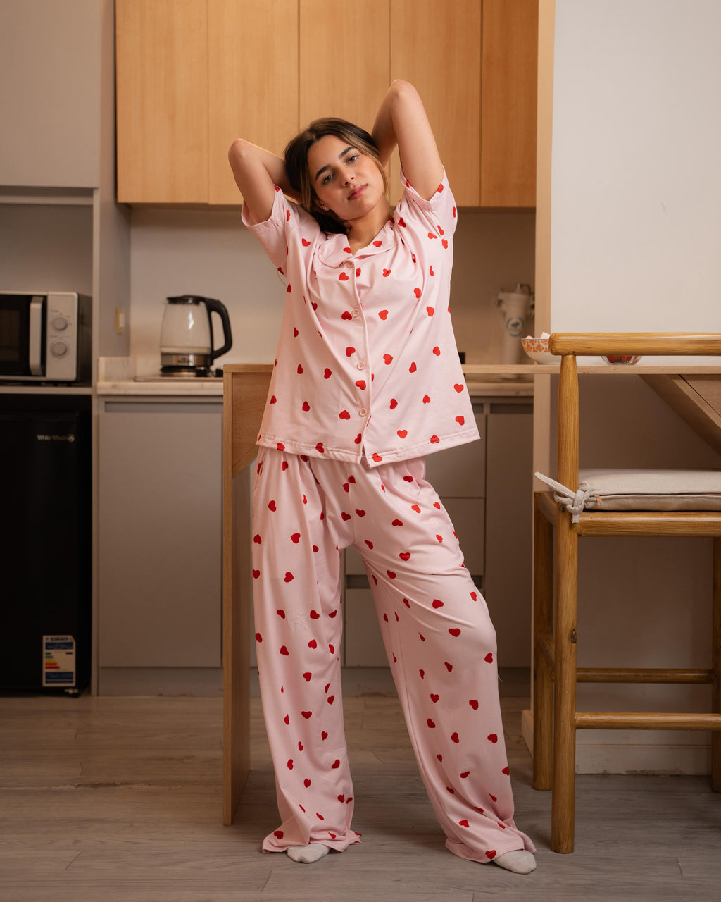 Pink Heart Pants Set