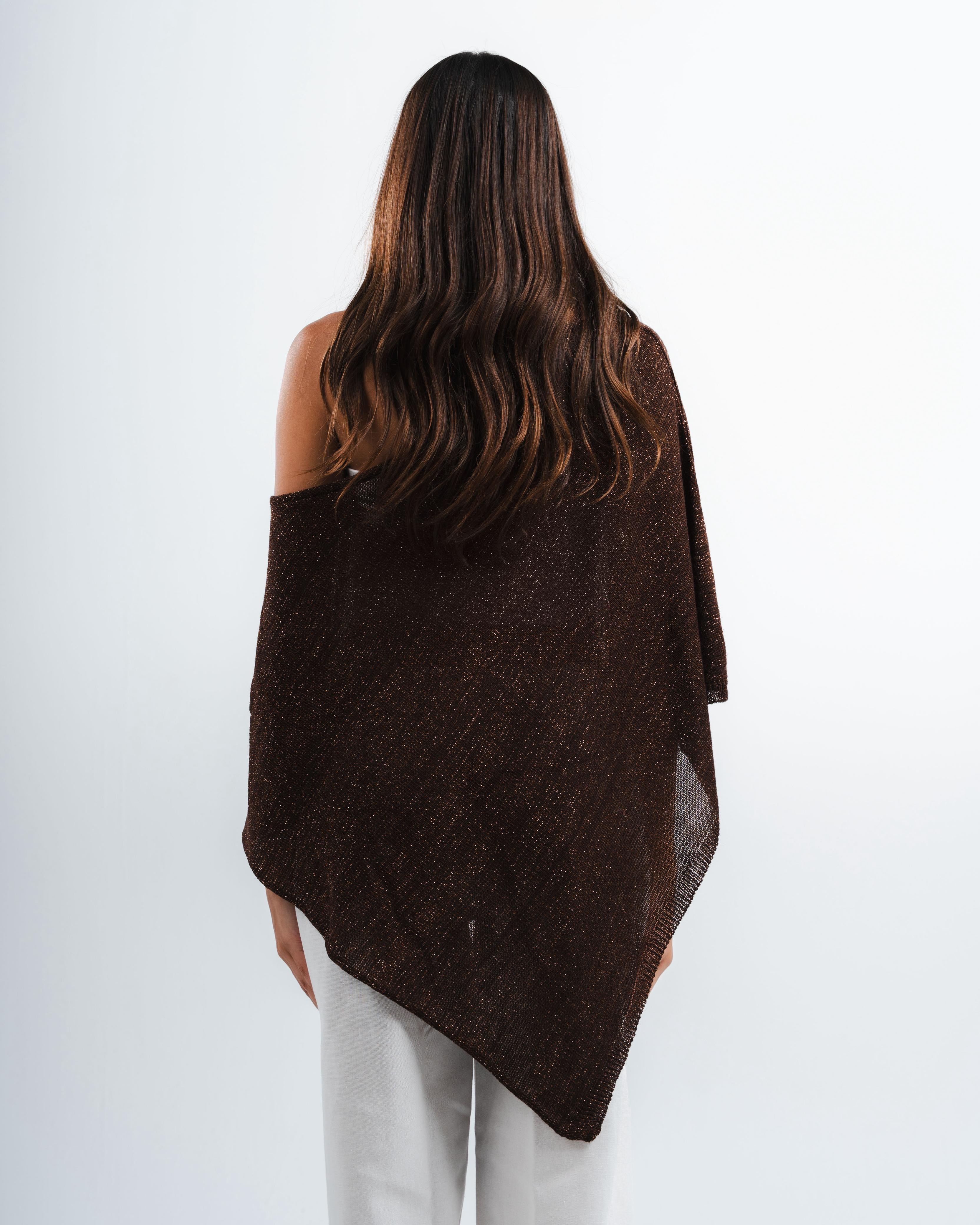Brown Shimmer Poncho