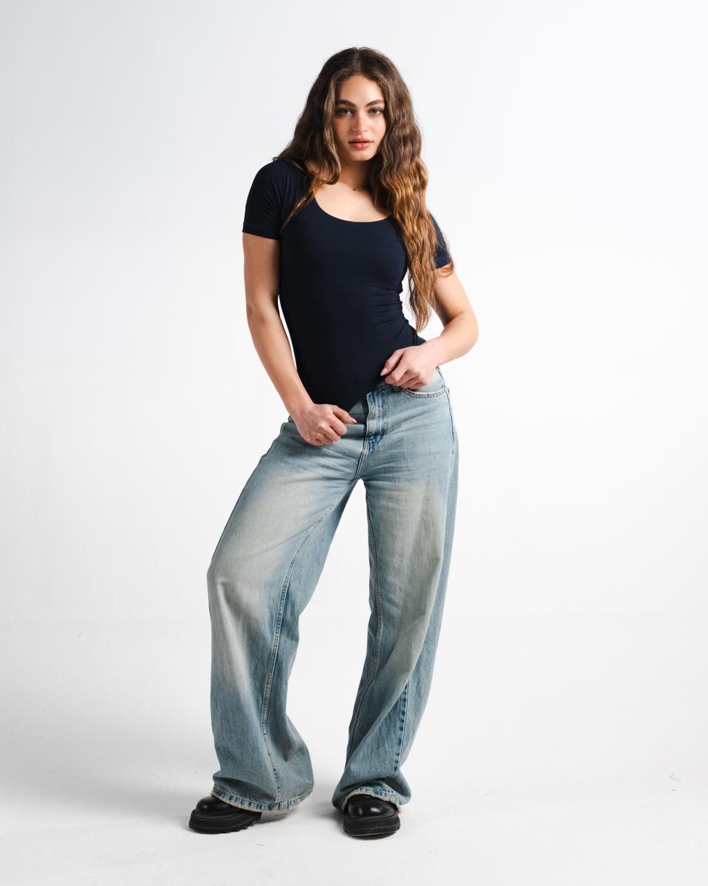 Navy Square Top