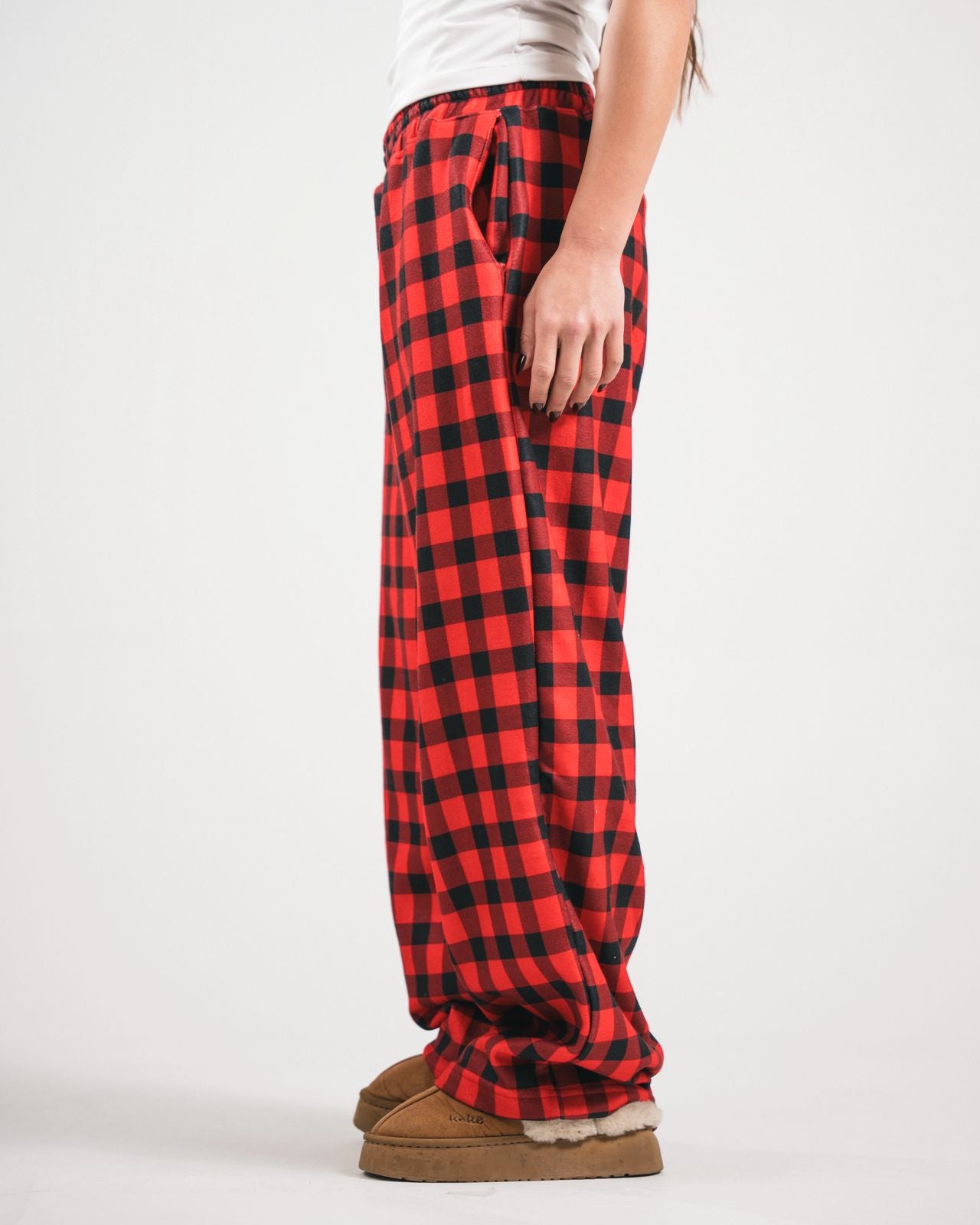 Crimson Plaid Pijama Pants