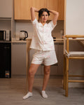 White Bow Shorts Set