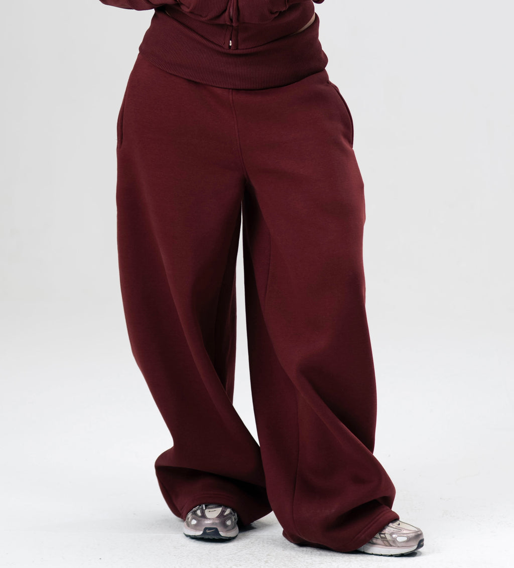 Burgundy Foldover Pants