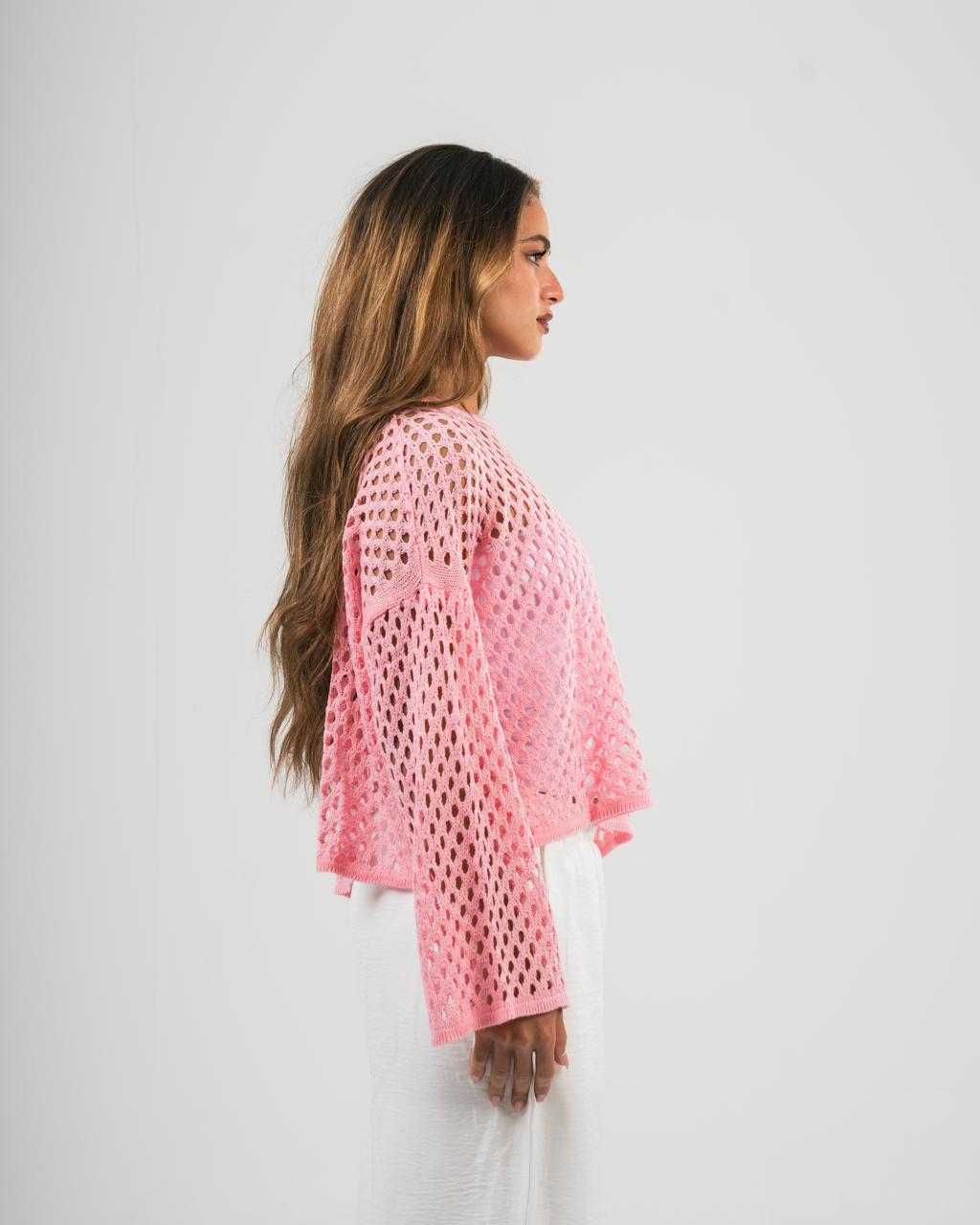 Pink Off-Shoulder Coverup