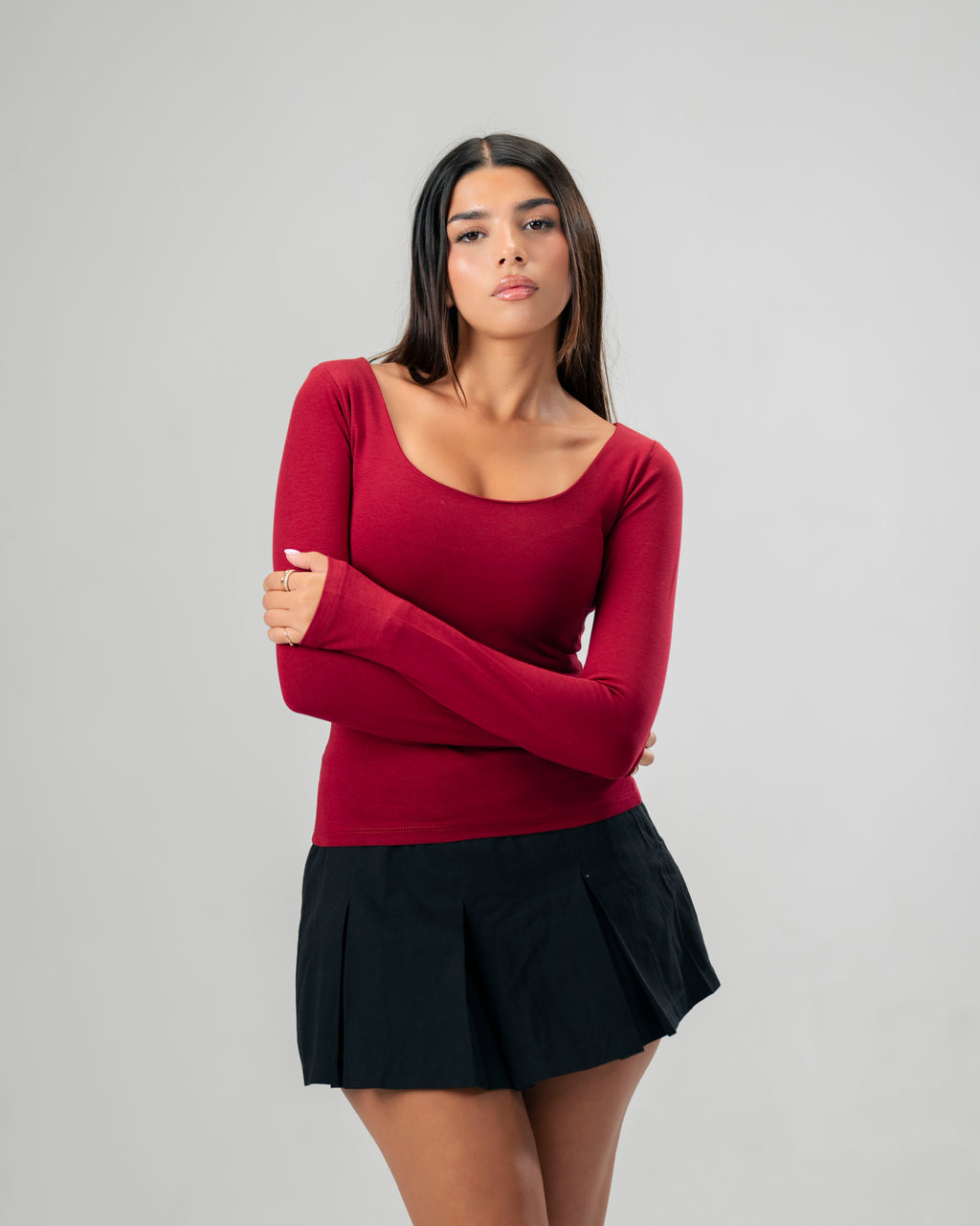 Square Burgundy Top