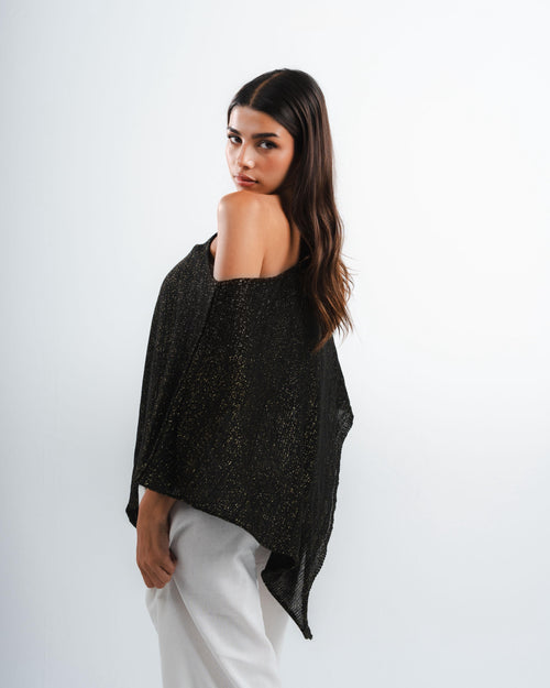 Black Shimmer Poncho