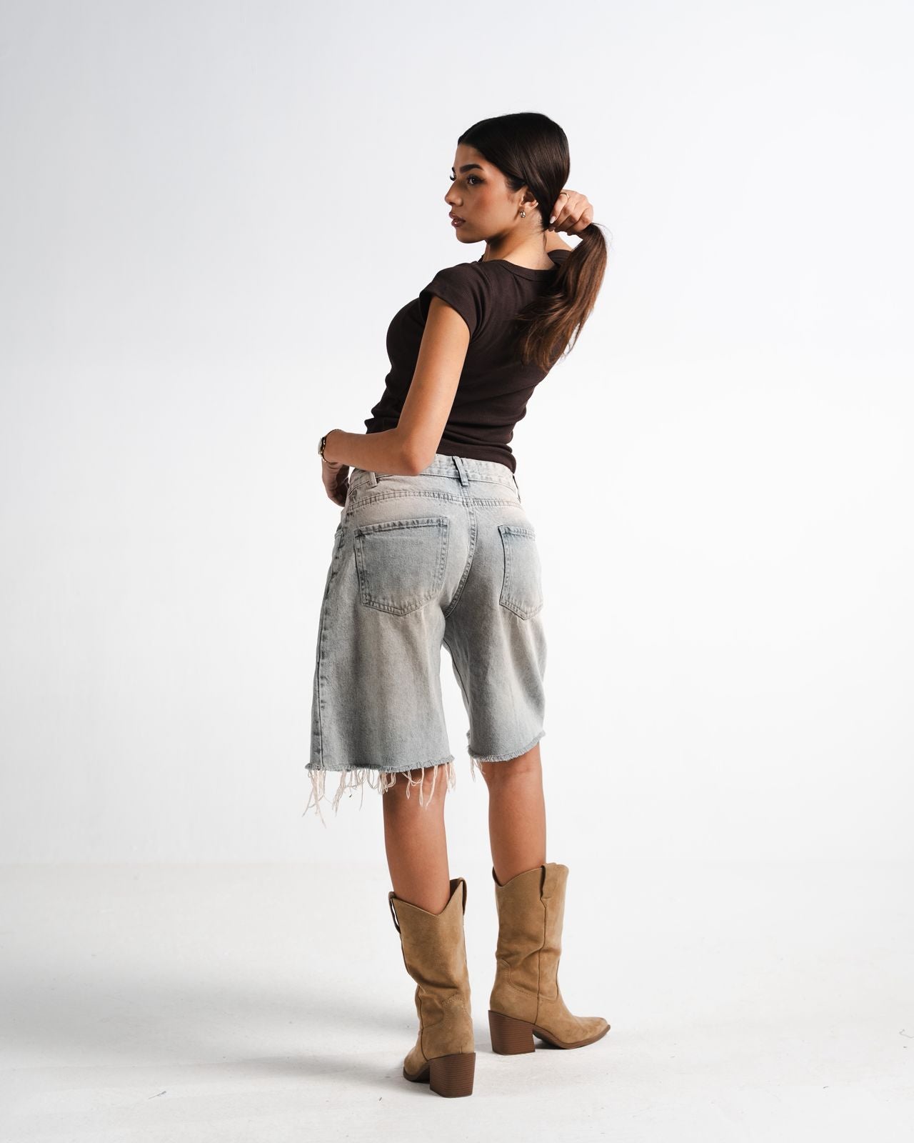 Brown Button Top