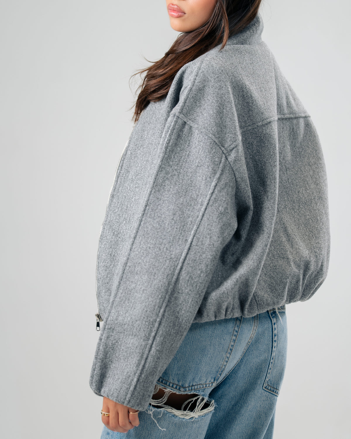 Cloud Zip Jacket in Grey