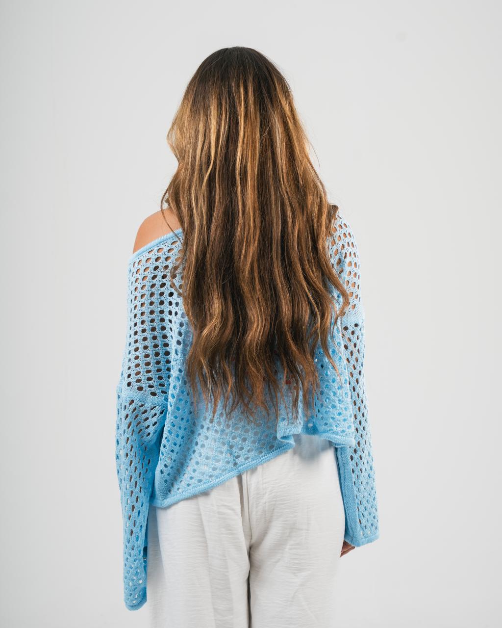 Baby blue Off-Shoulder Coverup