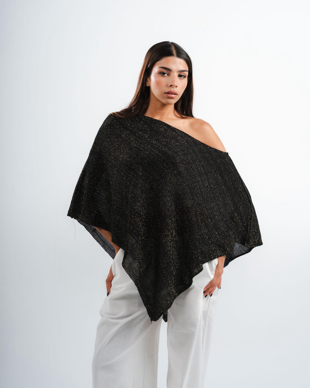 Black Shimmer Poncho