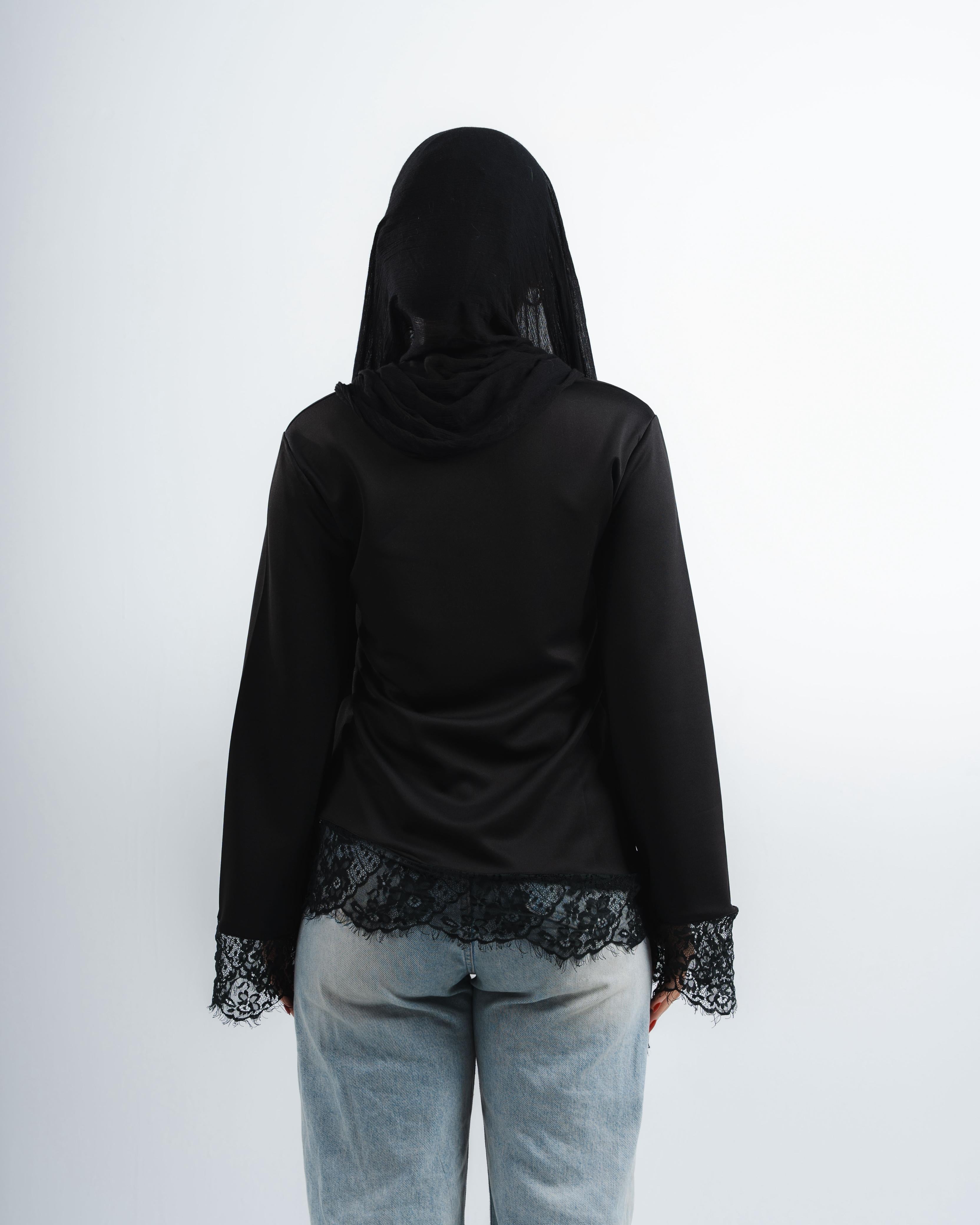 Black Lace Tee Long Sleeve