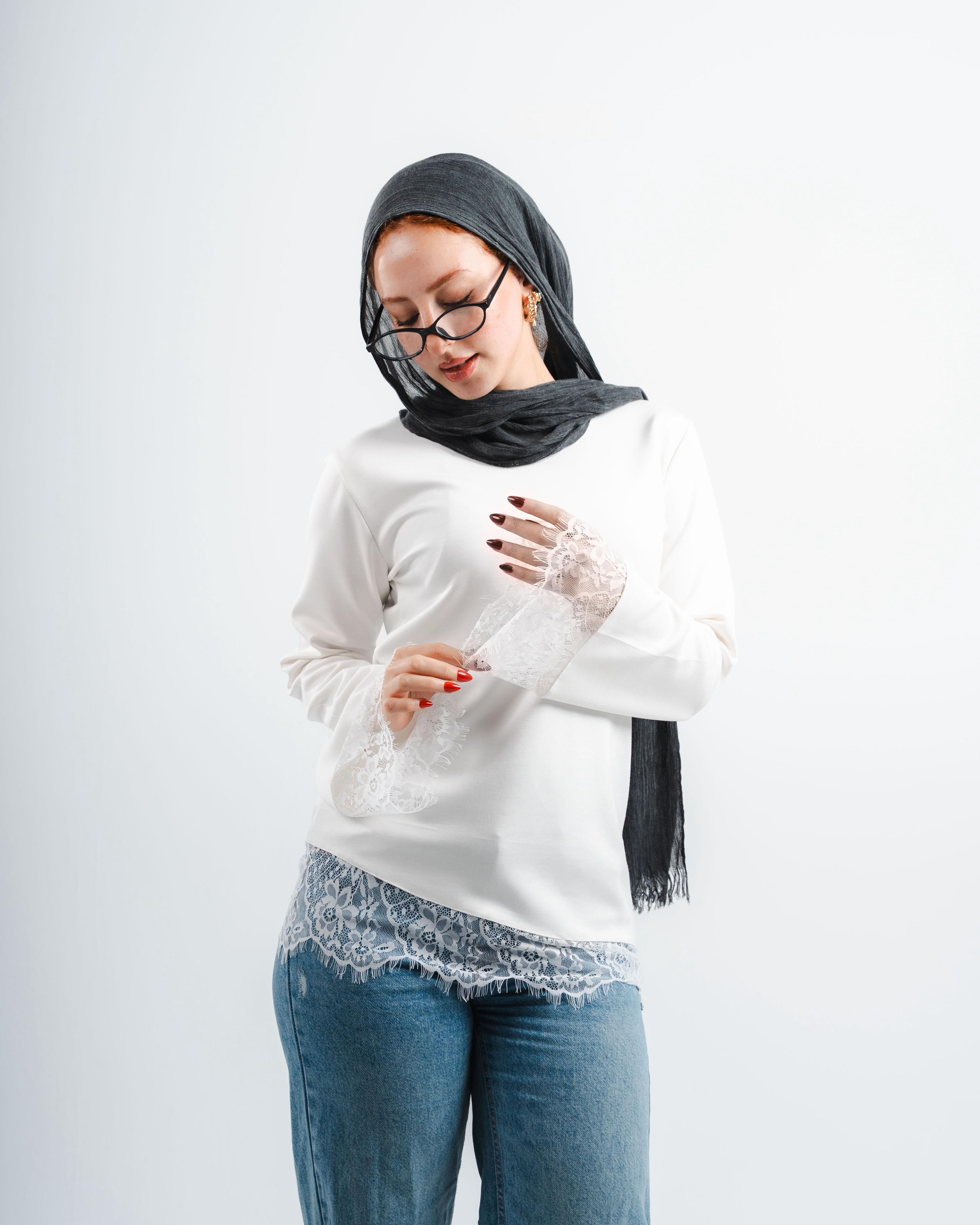 White Lace Tee Long sleeve