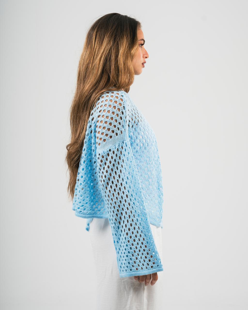 Baby blue Off-Shoulder Coverup