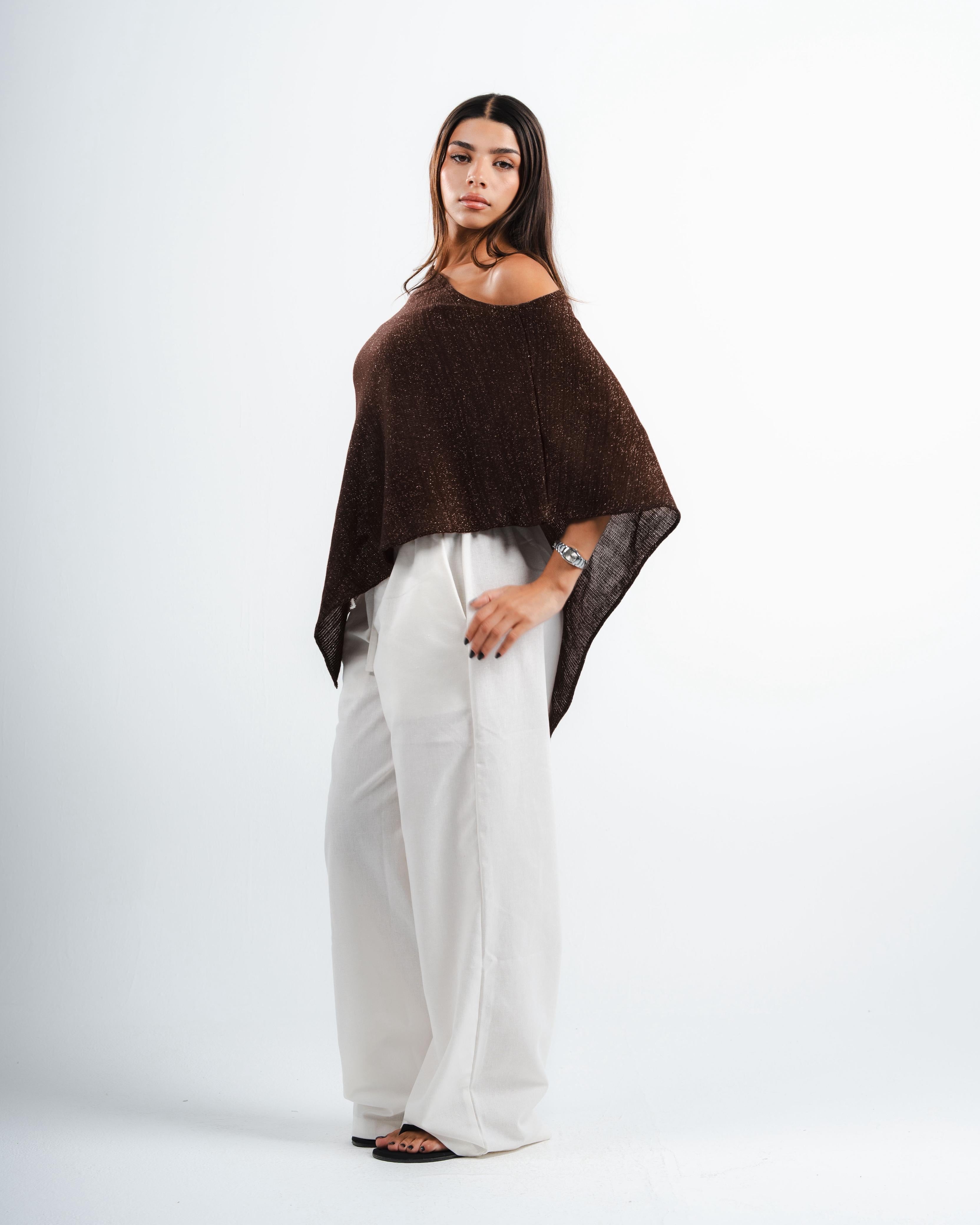 Brown Shimmer Poncho