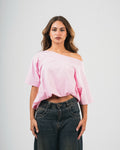 Pink OFF-SHOULDER TEE
