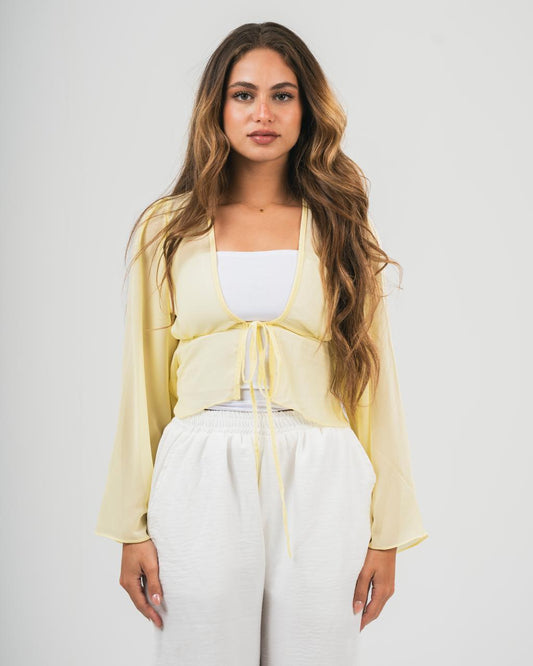 Pastel Yellow Chiffon Coverup