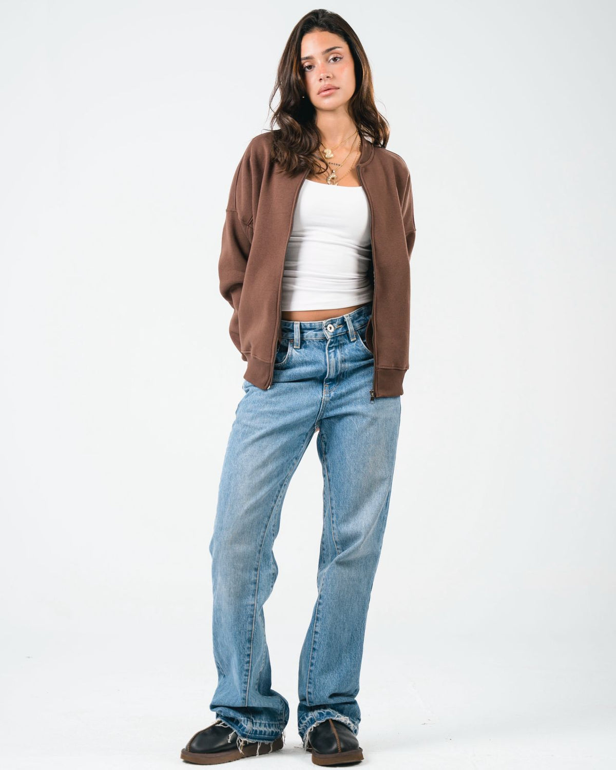 Brown Zip-Up Jacket