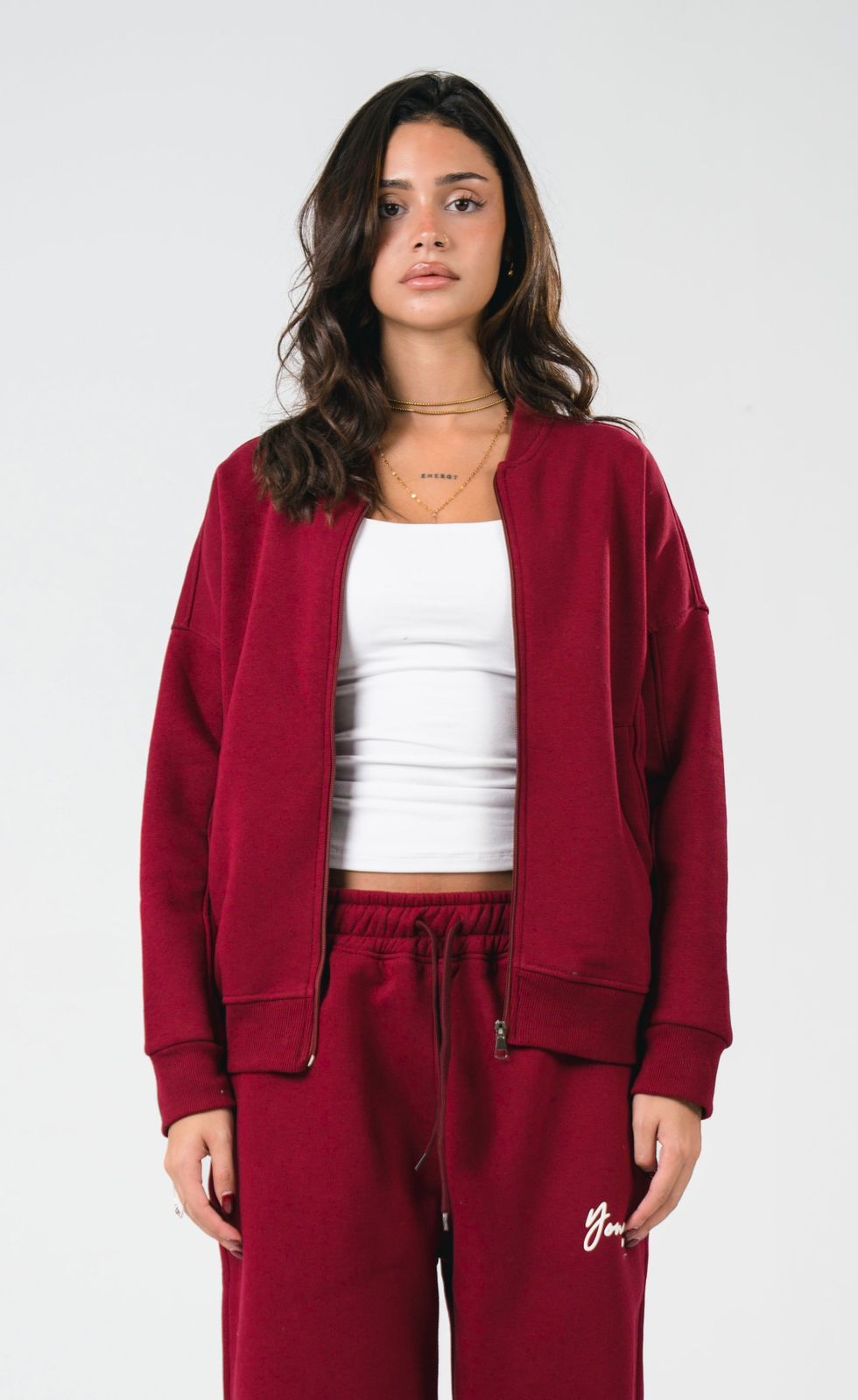 Burgundy Zip-Up Jacket