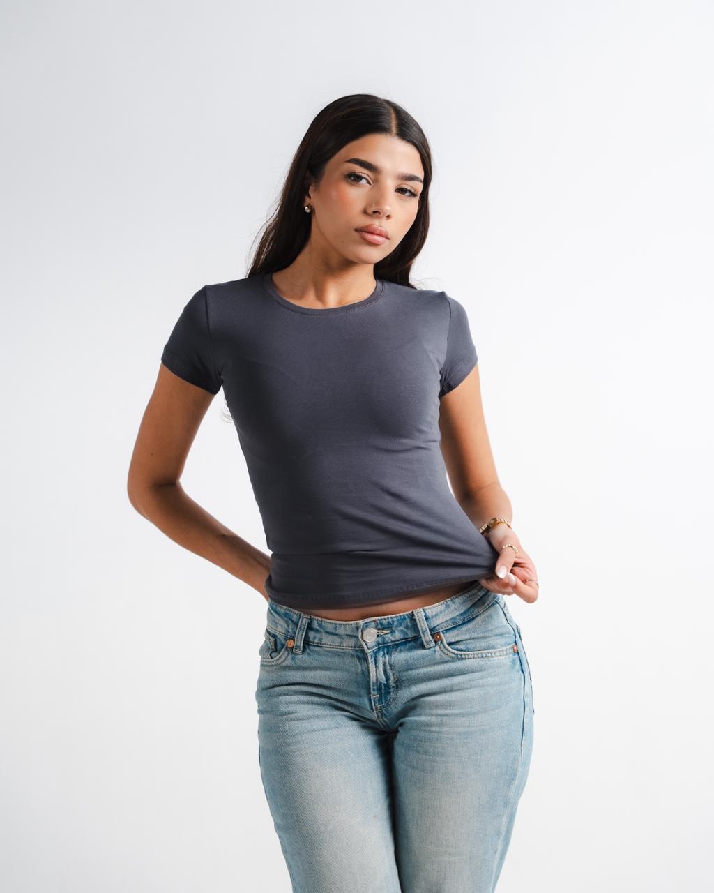 Dark Grey Basic Top