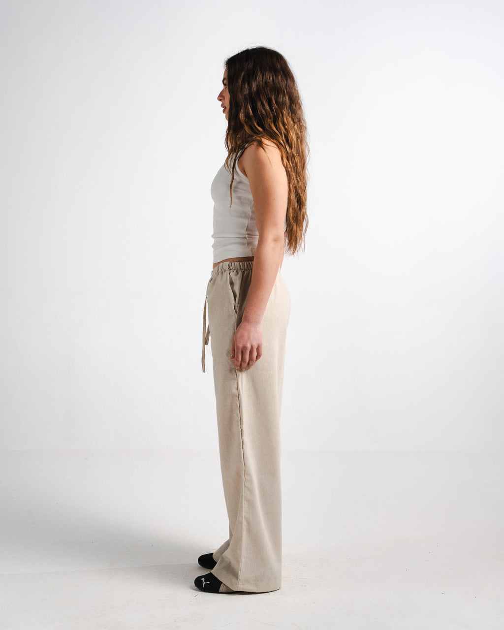 Beige Linen Pants