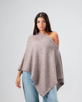 One-Shoulder Mocha poncho