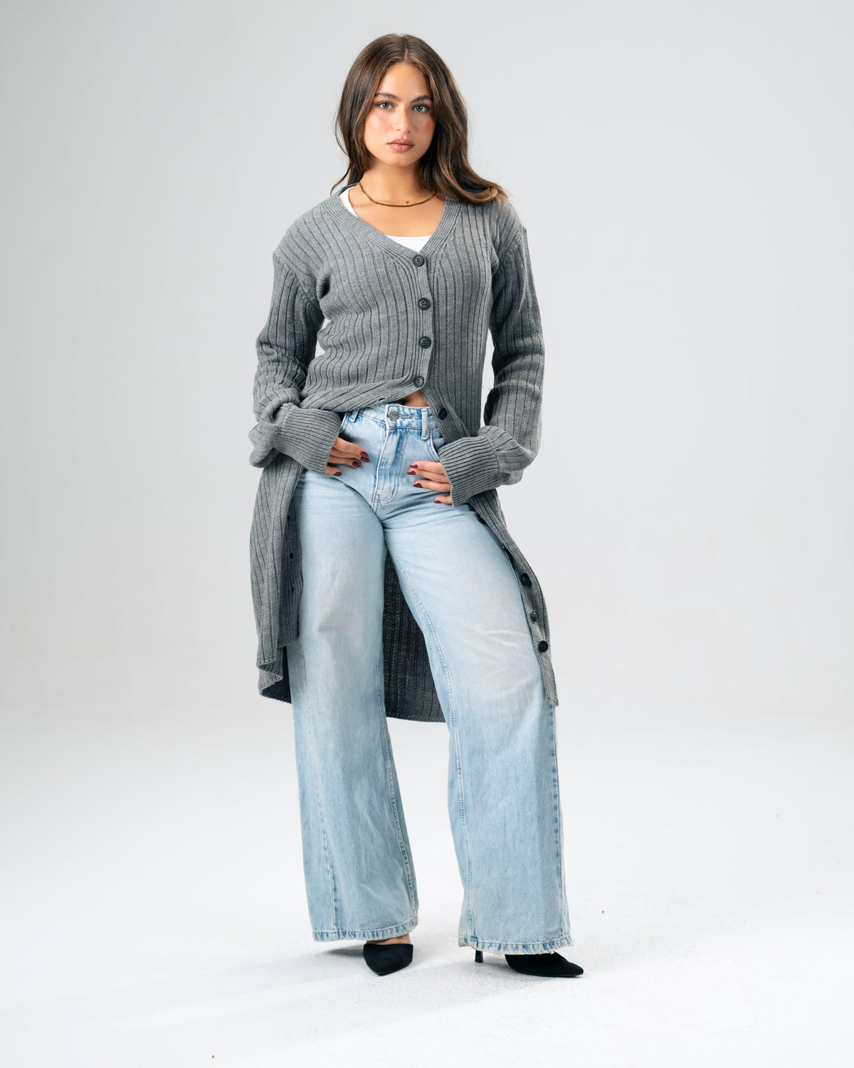 Grey Slow days Cardigan