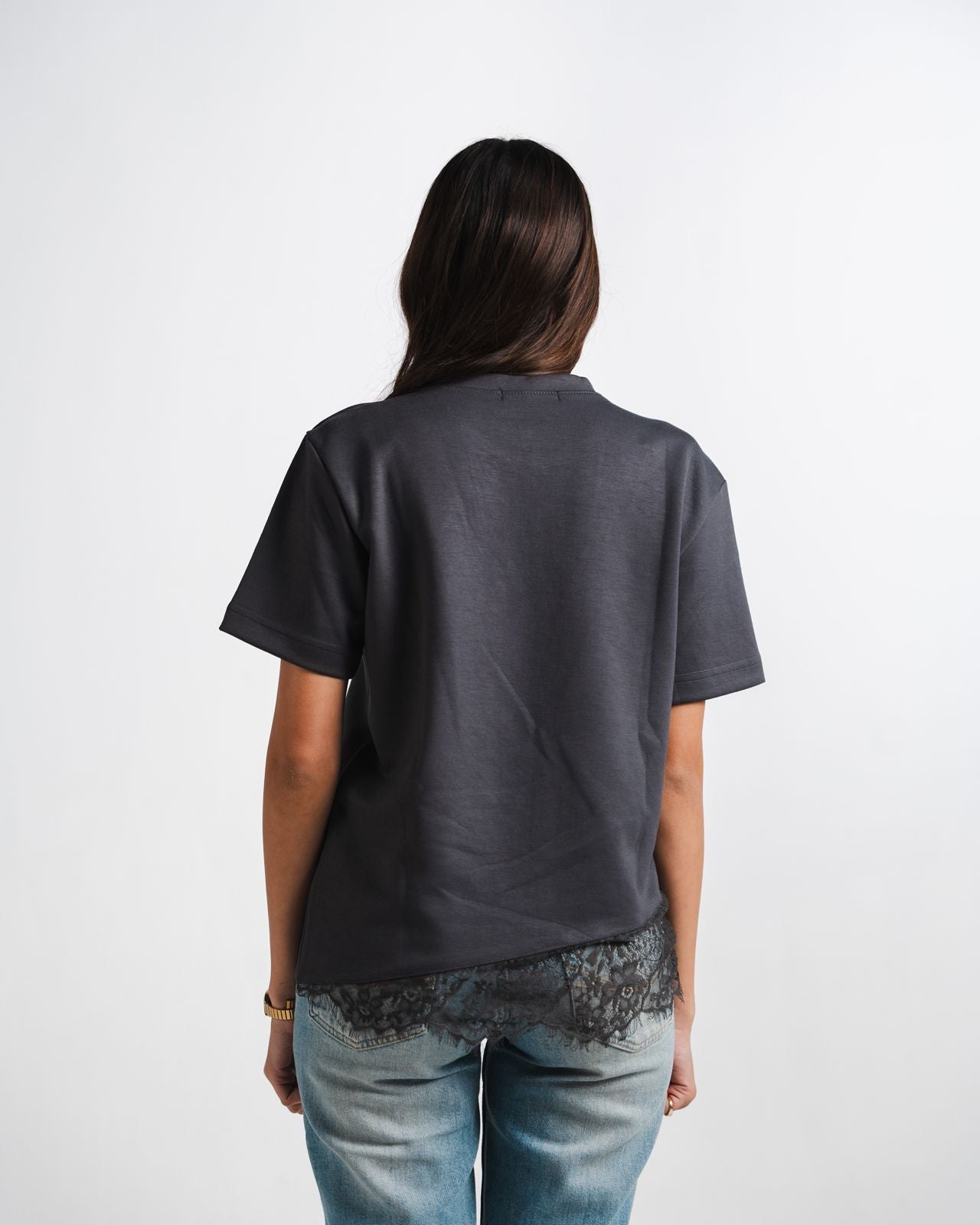 Dark Grey Lace Tee
