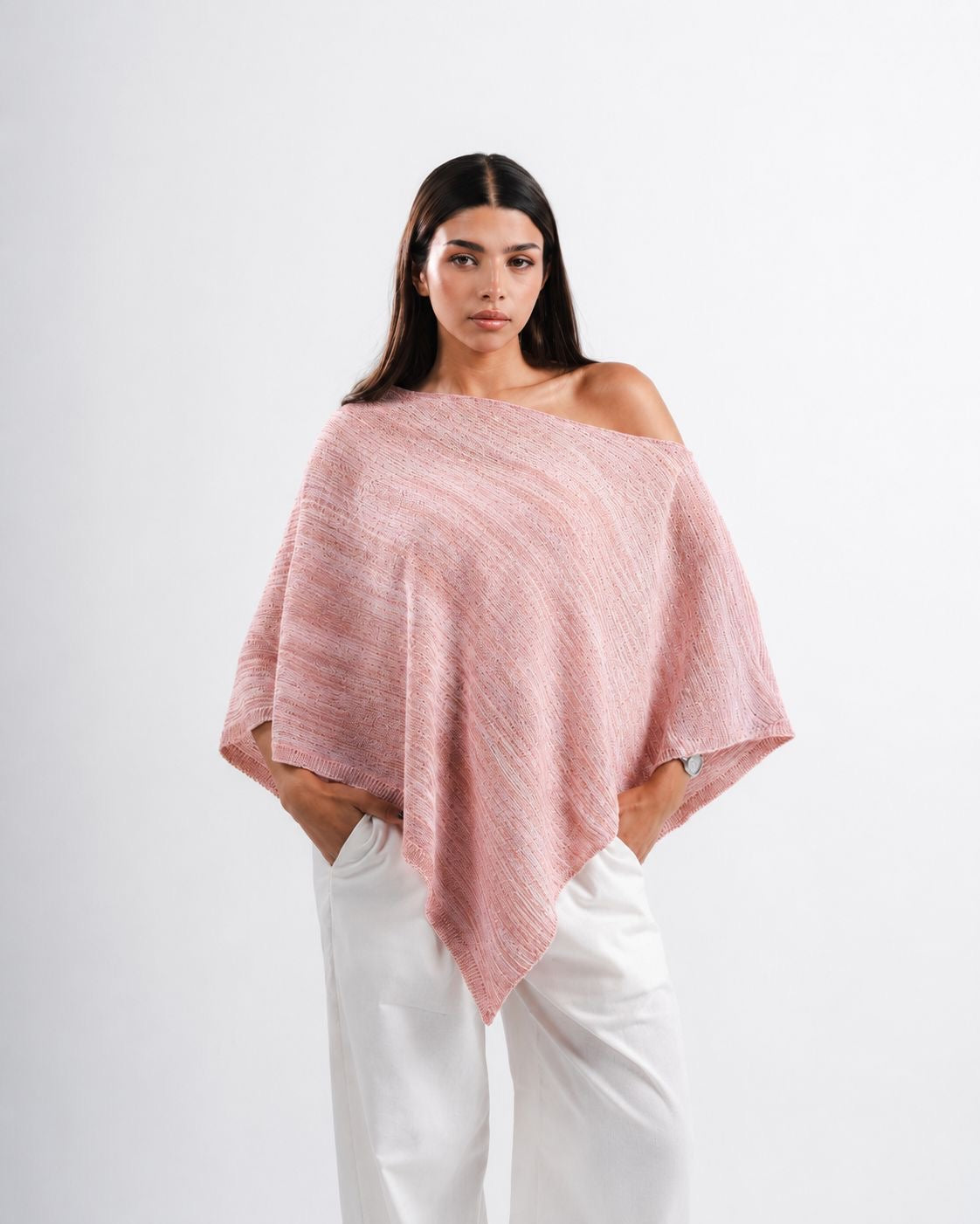 Peach Blush Shimmer Poncho