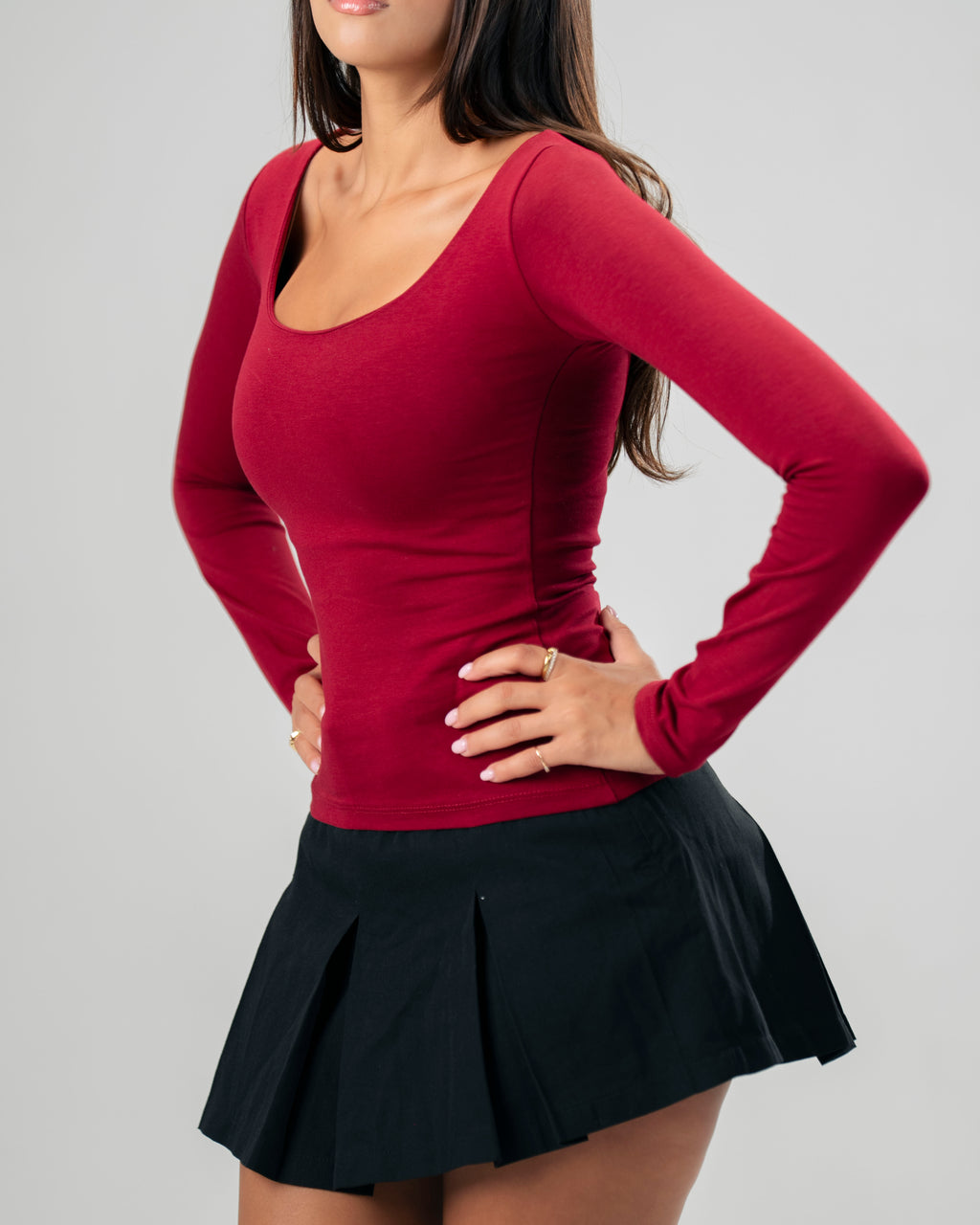 Square Burgundy Top