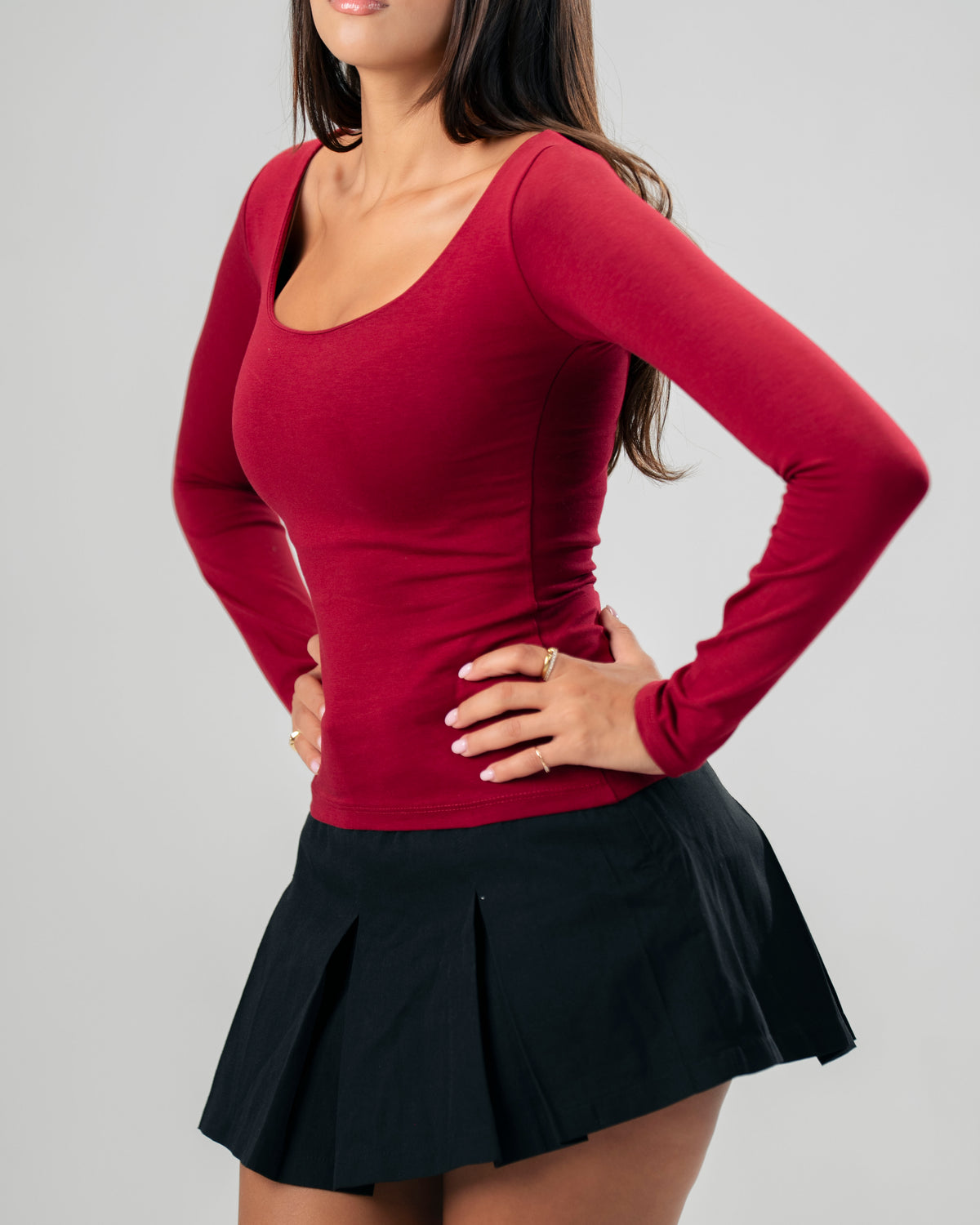 Square Burgundy Top