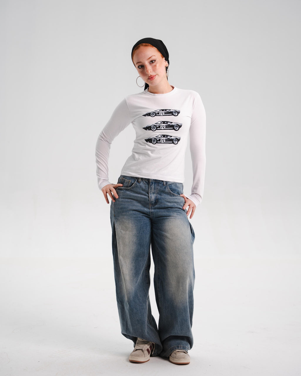 White long sleeve Baby Tee