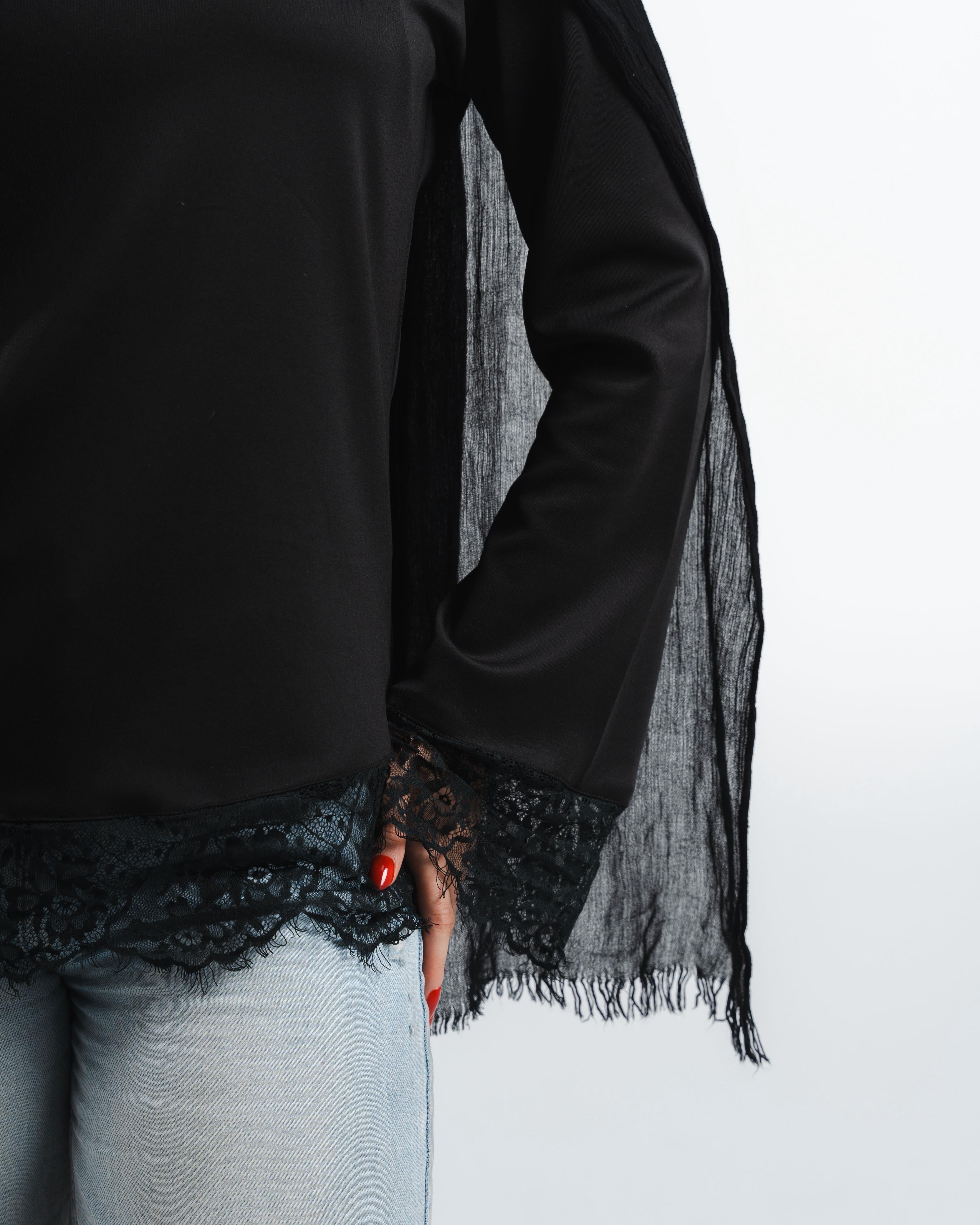 Black Lace Tee Long Sleeve