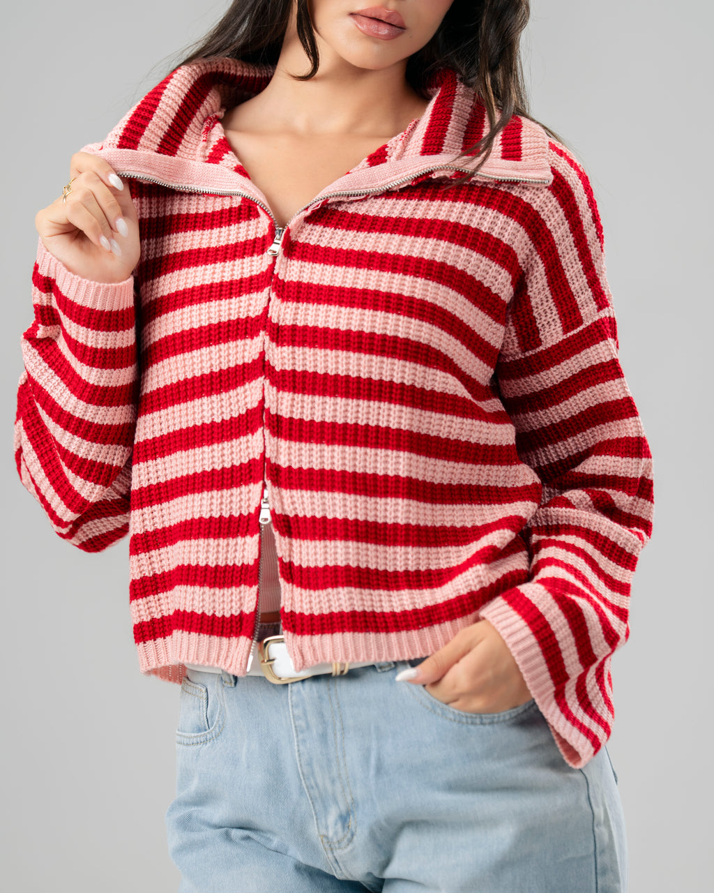 Cherry Knit Zip