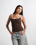 Brown layer Tank Top